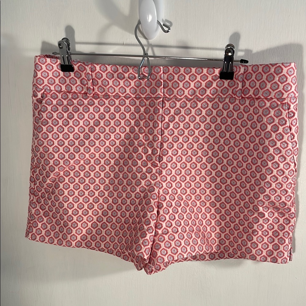 LOFT Pink High Waist Shorts with Geometric Pattern